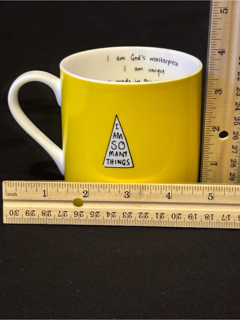 I AM SO MANY THINGS Motivational Yellow Porcelain Mug